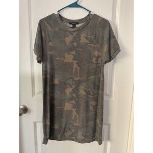 Forever 21 Camouflage Raglan Sleeve T Shirt Dress Women's Size Small